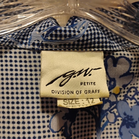 Vintage G.W. Graff Lightweight Floral Abstract Blazer Jacket Unique Size 10 - Picture 5 of 9